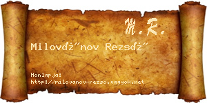 Milovánov Rezső névjegykártya